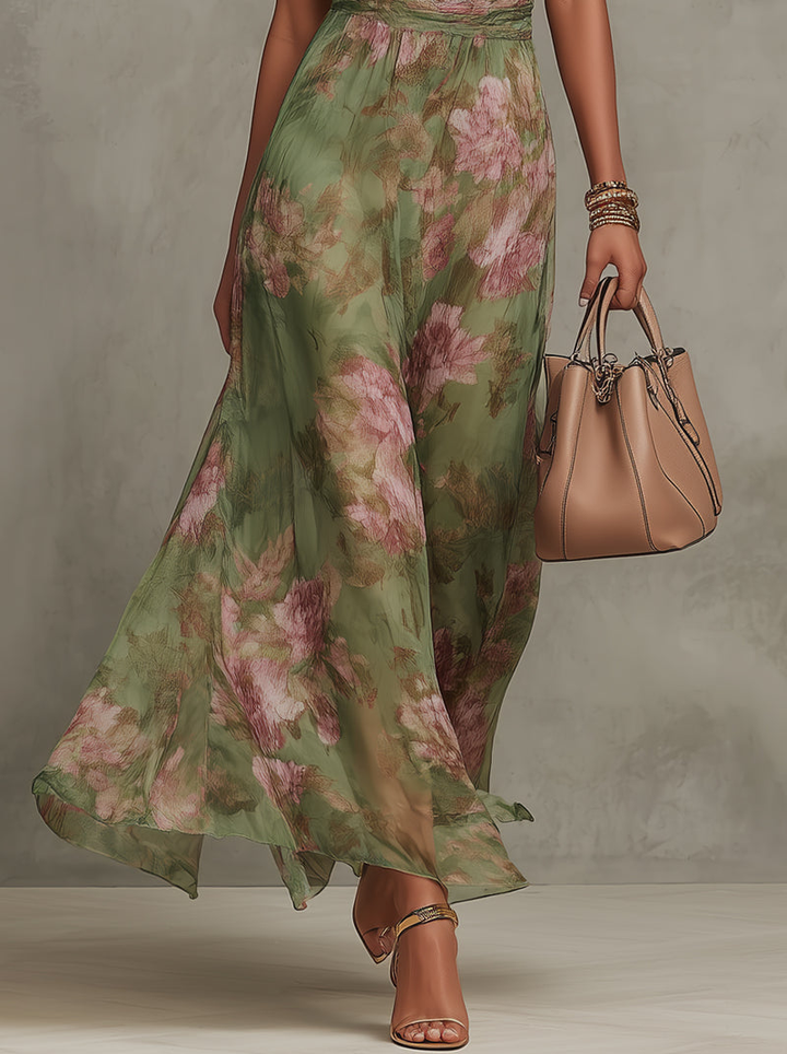 Piper - Lange Elegante Bloemenjurk