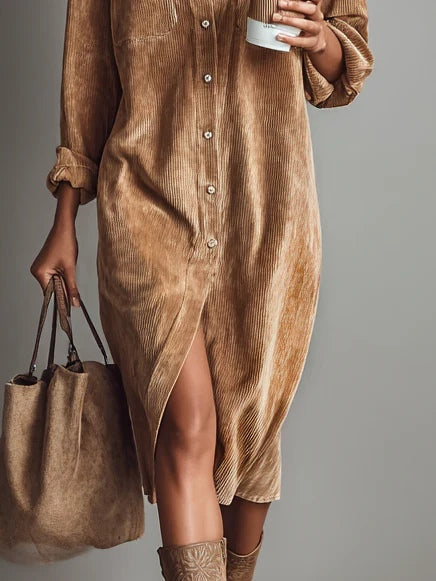 Elise - Zachte Corduroy Jurk