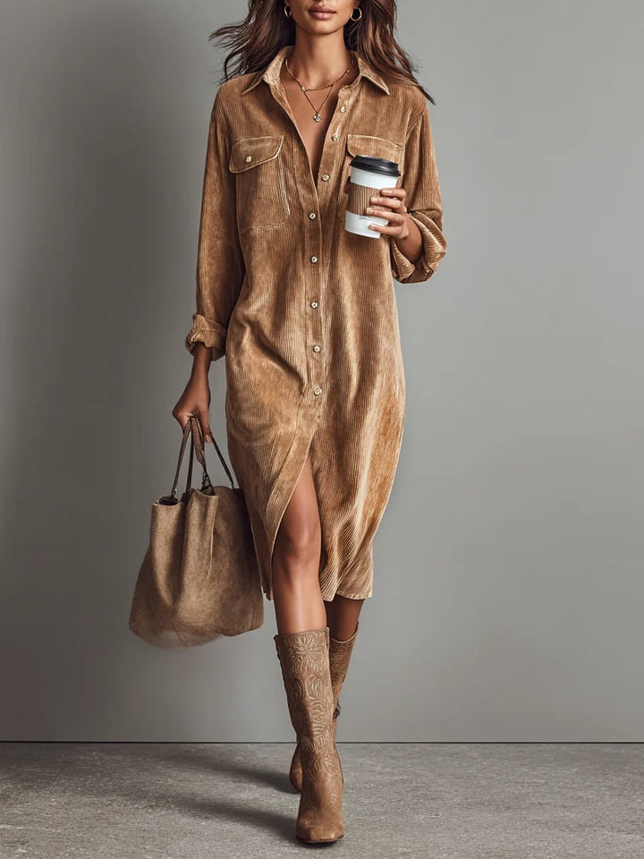 Elise - Zachte Corduroy Jurk