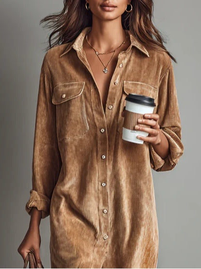 Elise - Zachte Corduroy Jurk
