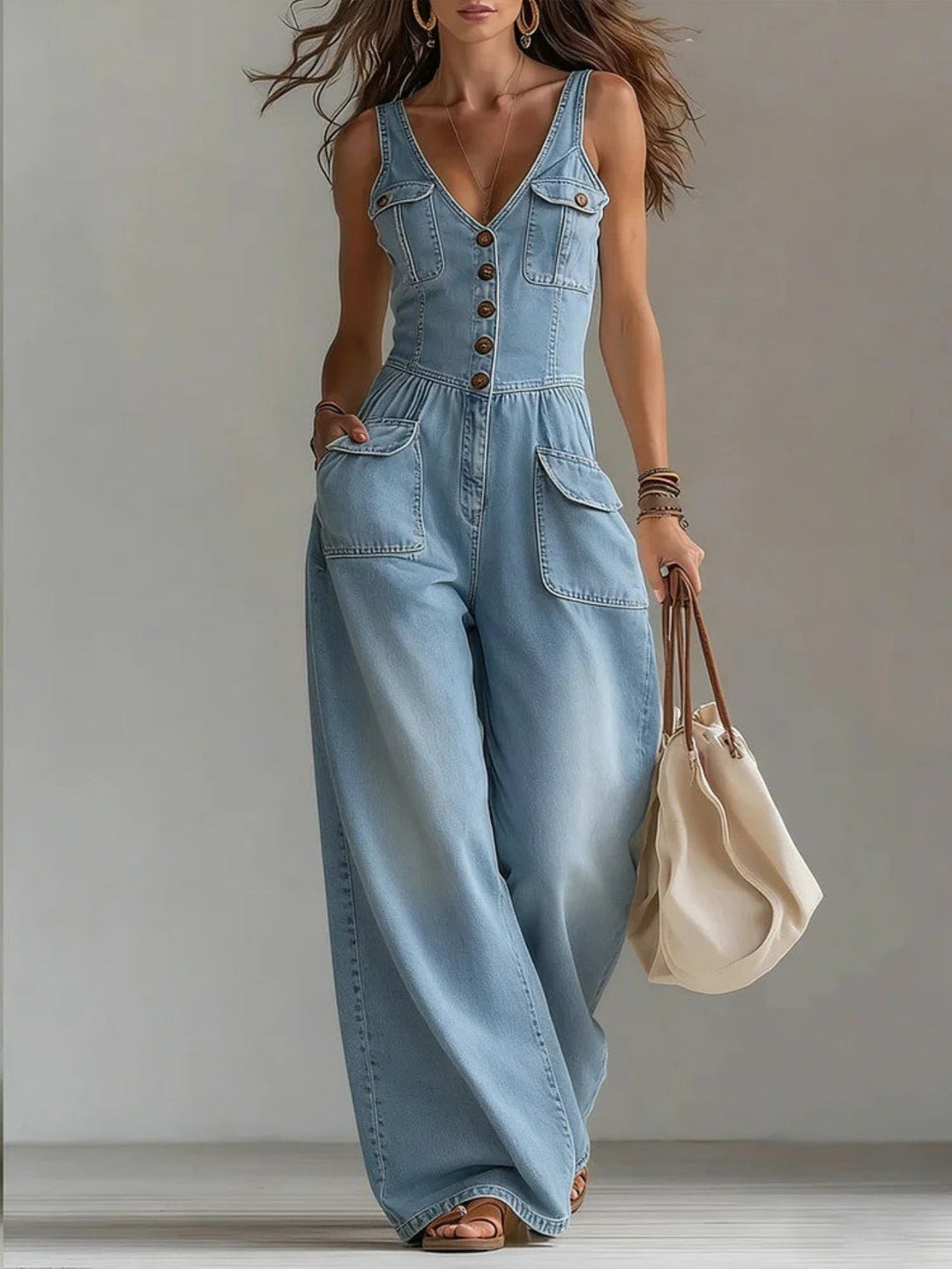 Claire - Dames V-Hals Jumpsuit
