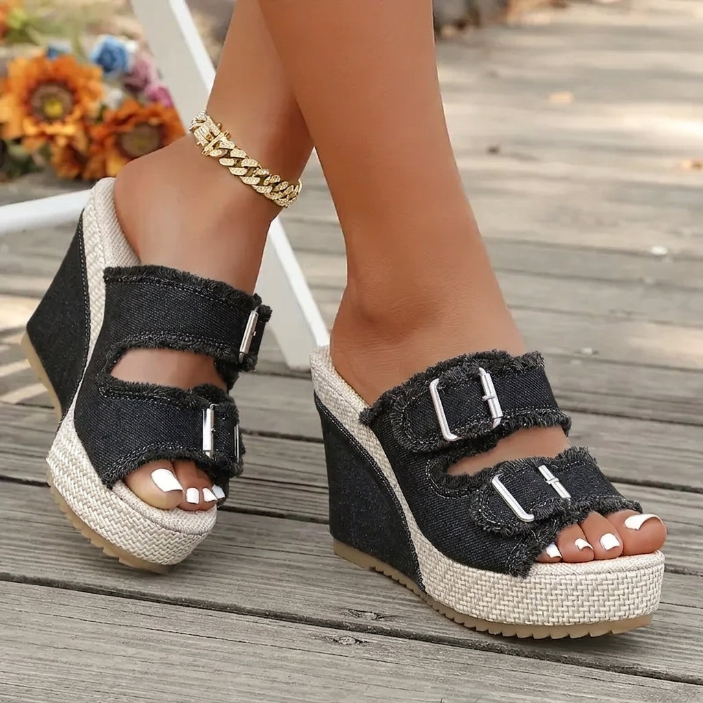 Atelier - Fray Edge Wedge Sandalen