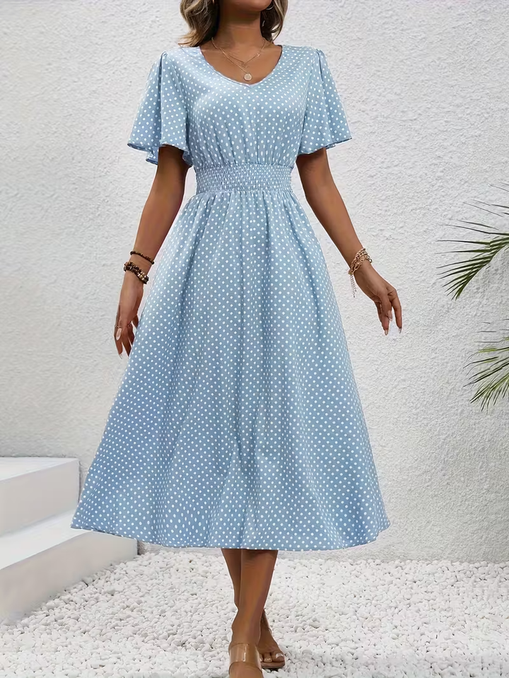Élisa - Elegante Pois Jurk