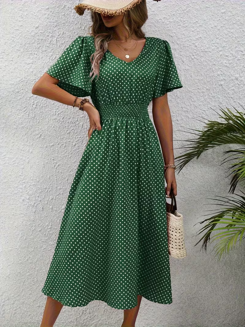 Élisa - Elegante Pois Jurk