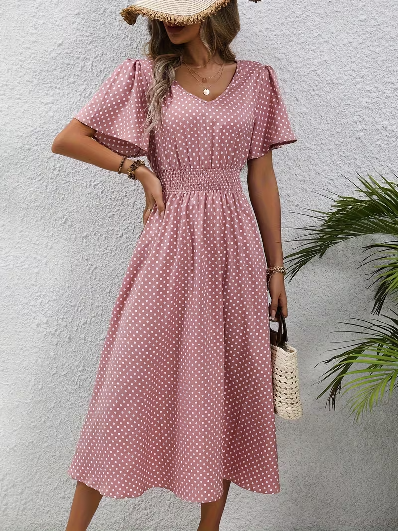 Élisa - Elegante Pois Jurk