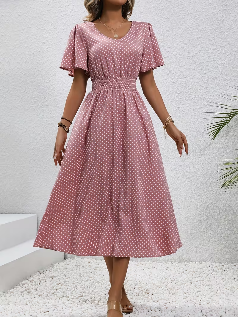 Élisa - Elegante Pois Jurk