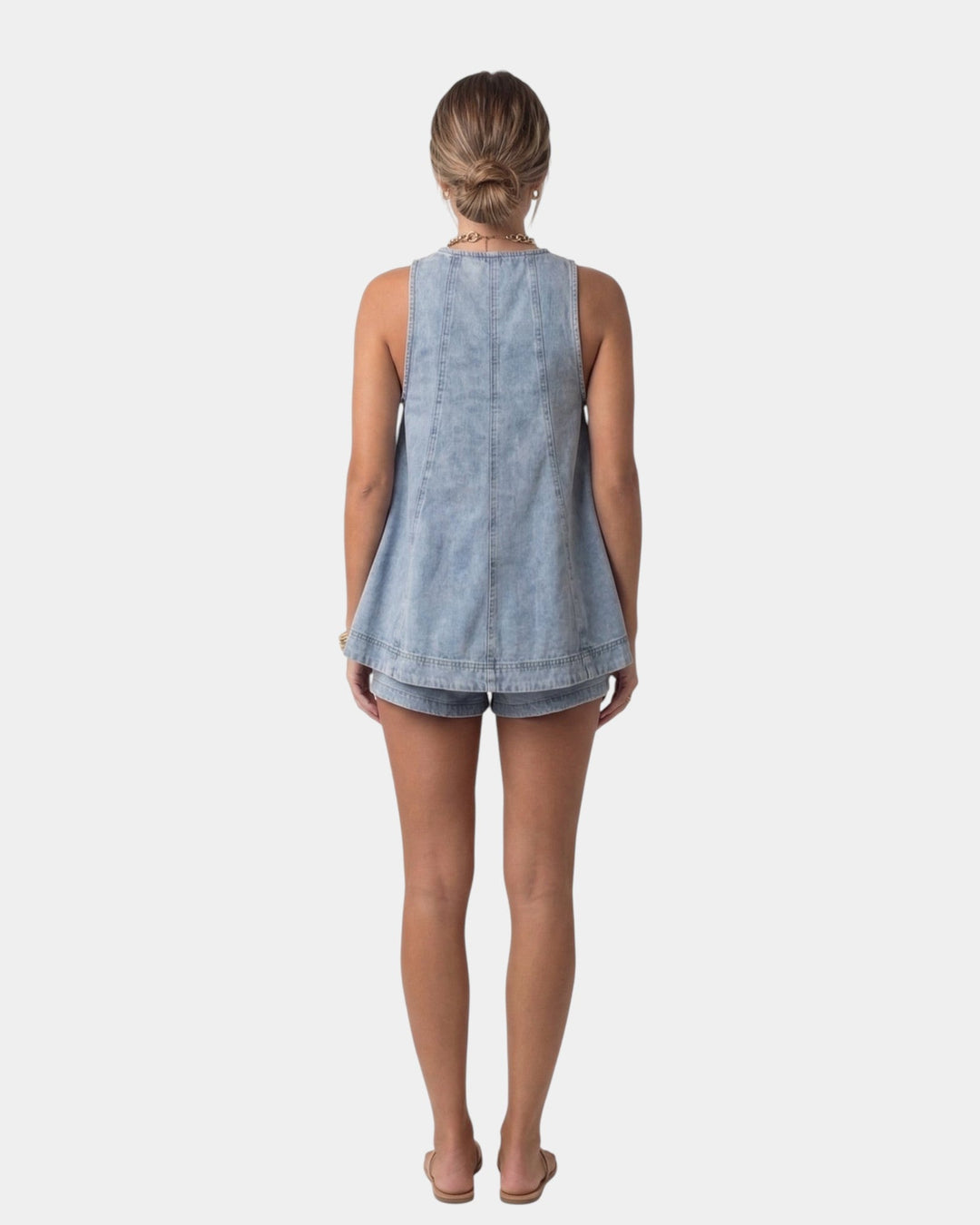 Erell - Set met korte broek en denim blouse