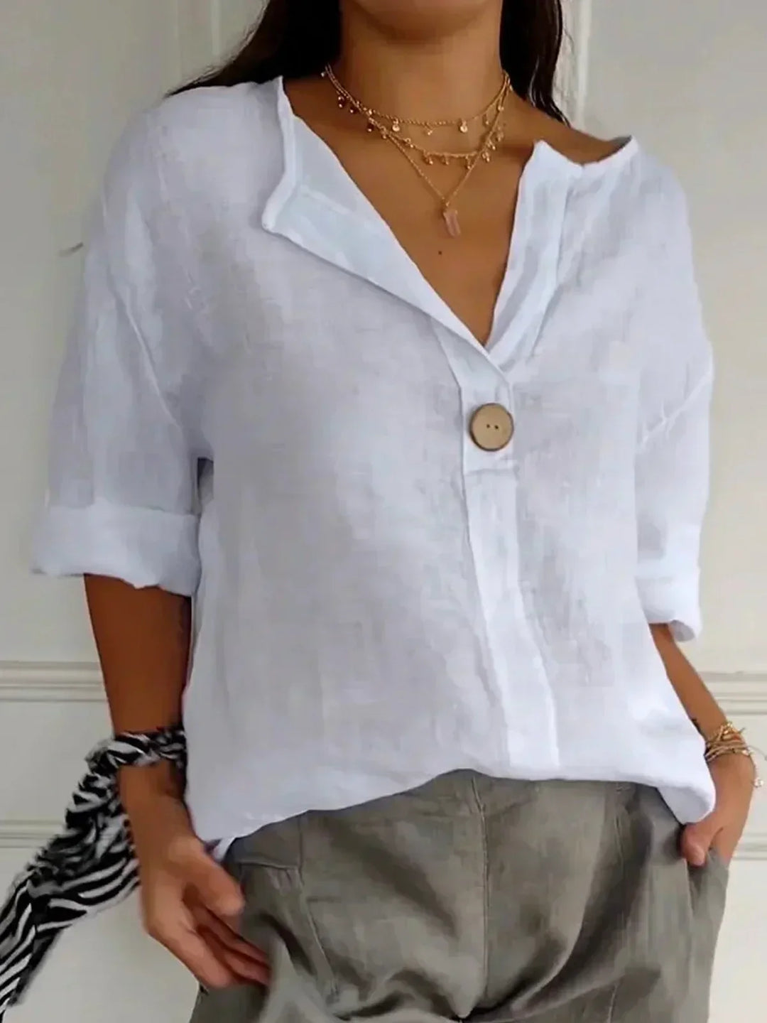 Luna™ Casual V-Hals Blouse - Casual V-Neck Top