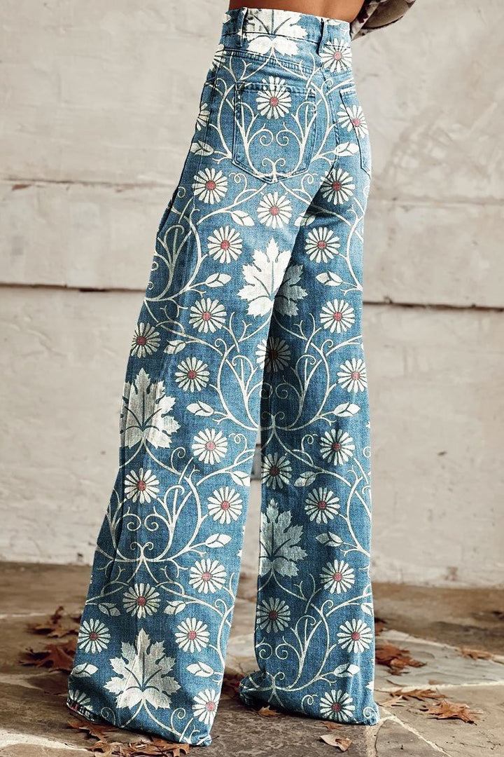 Margherita - Elegante Boho Broek met Bloemenpatroon