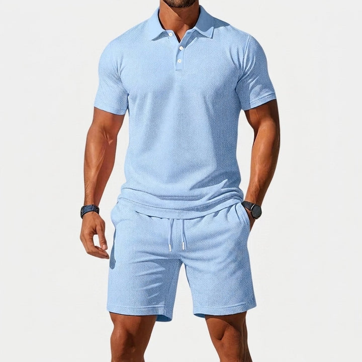 Azur - Ademend Textuur Polo Set