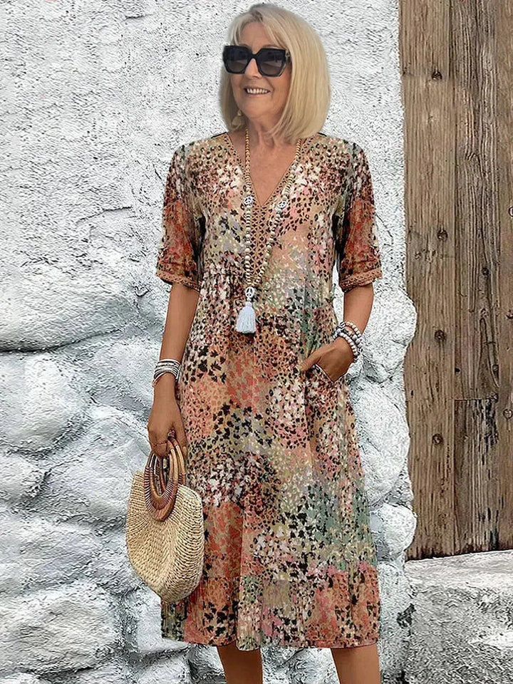 Maya - Vibrant Midi Jurk