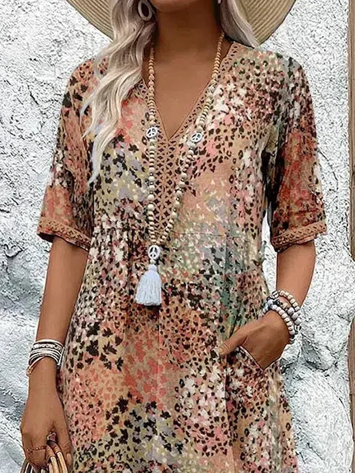Maya - Vibrant Midi Jurk