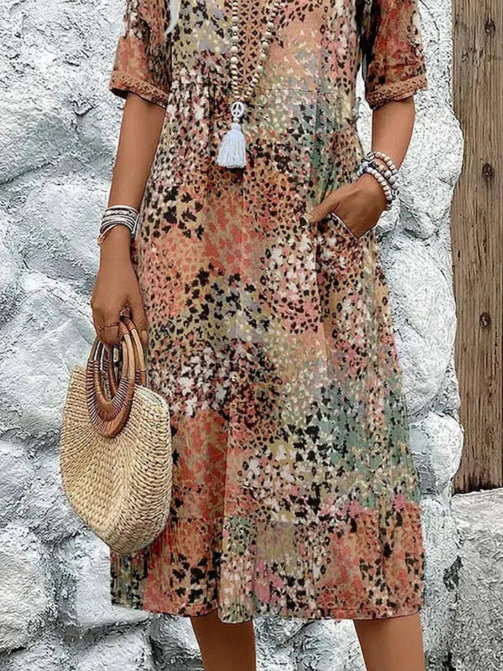 Maya - Vibrant Midi Jurk