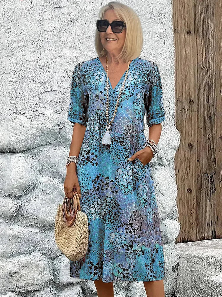 Maya - Vibrant Midi Jurk