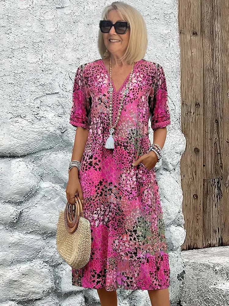 Maya - Vibrant Midi Jurk