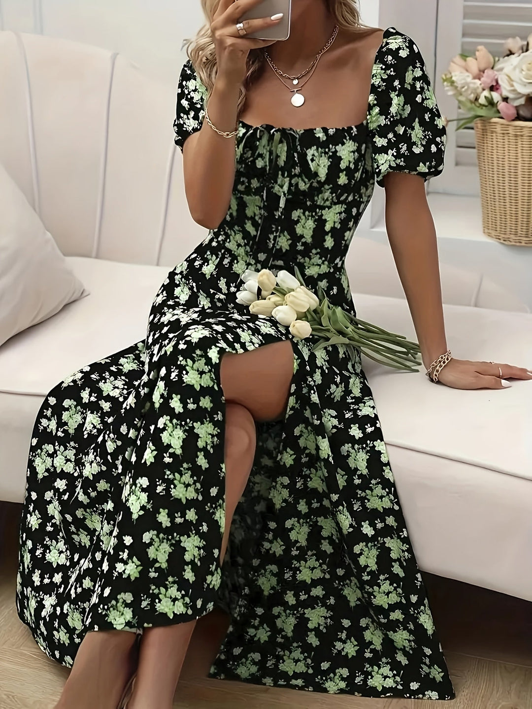 Nina - Elegante Bloemenjurk