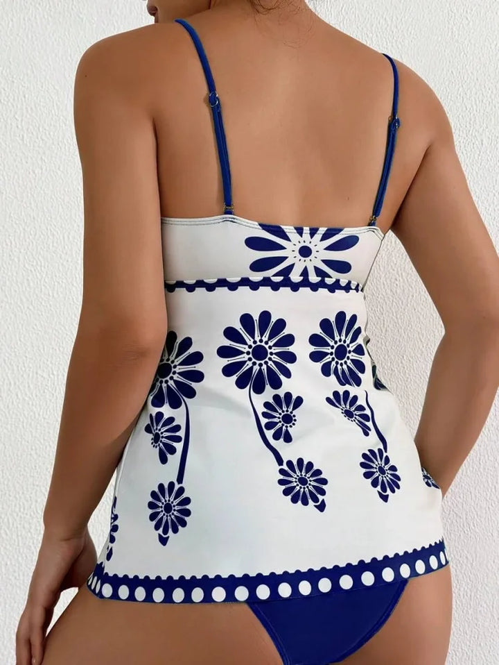 Margarita - Tankini Set met Bloemenpatroon en Buikbedekking