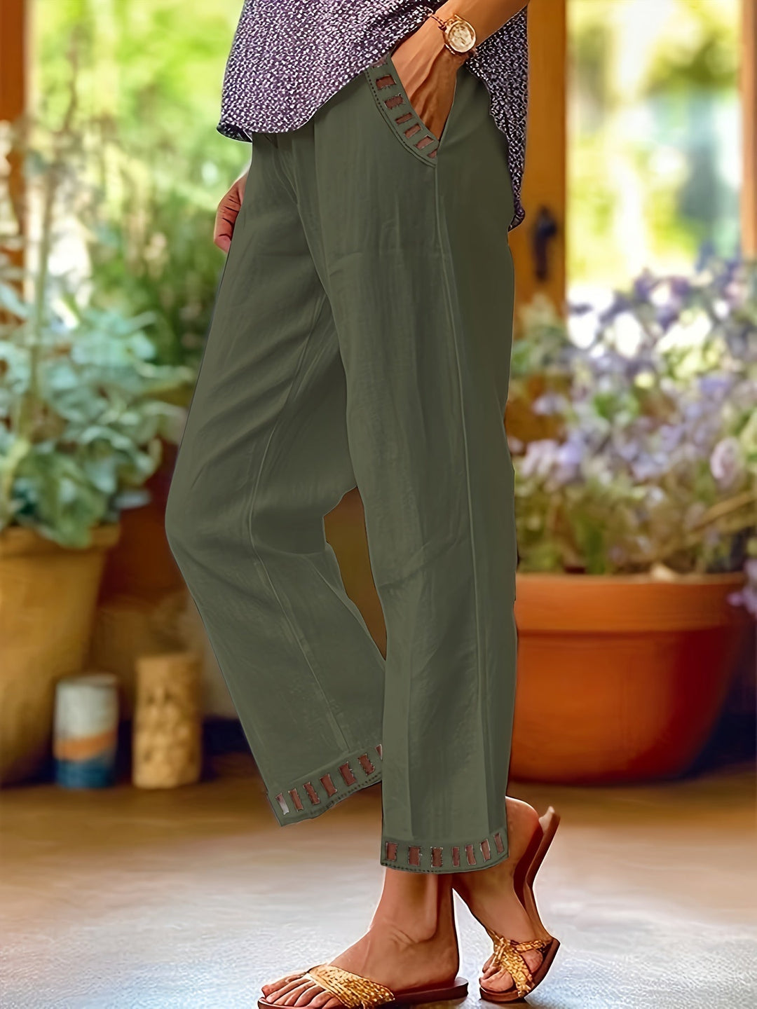 Wren™ Ontspannen Cropped Broek - Met Contrastafwerking