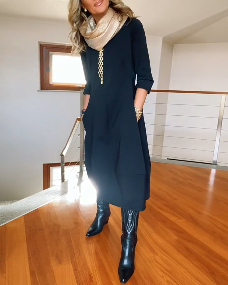 VALENTINA - Elegante Maxi Jurk die het Silhouet Verfijnt en Dagelijks Comfort Biedt