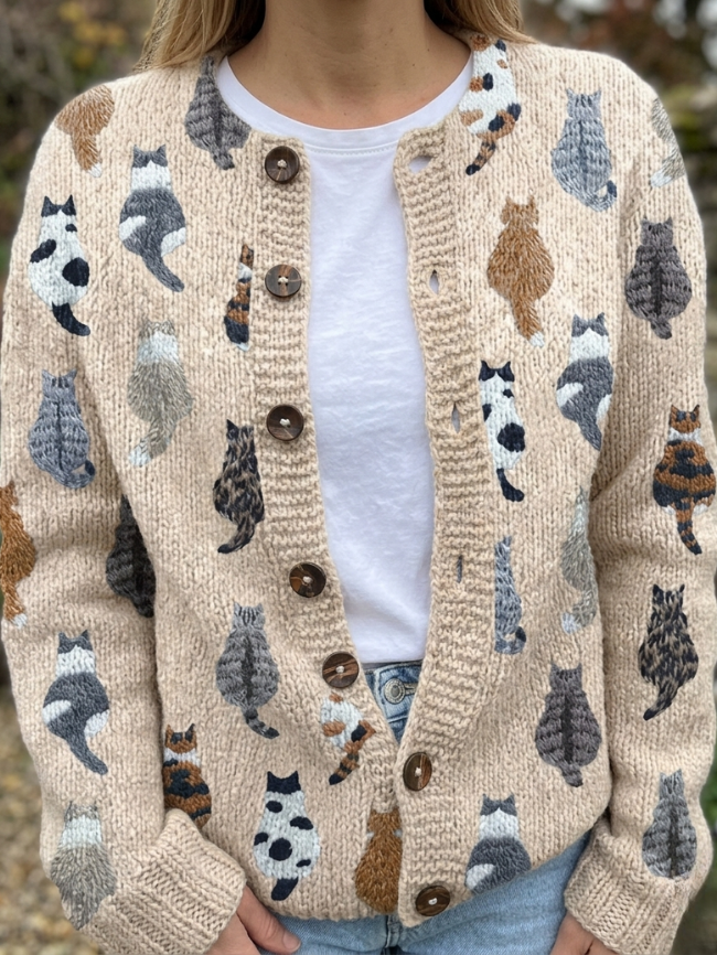 Bramley - De Kattenprint Cardigan