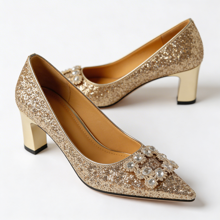 Magdalena - Orthopedische salon schoenen met brokaat