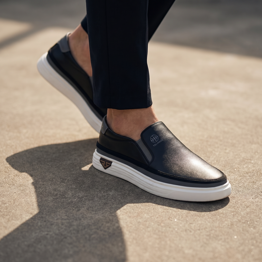 TORINO – Heren Slip-On Sneakers van Leer