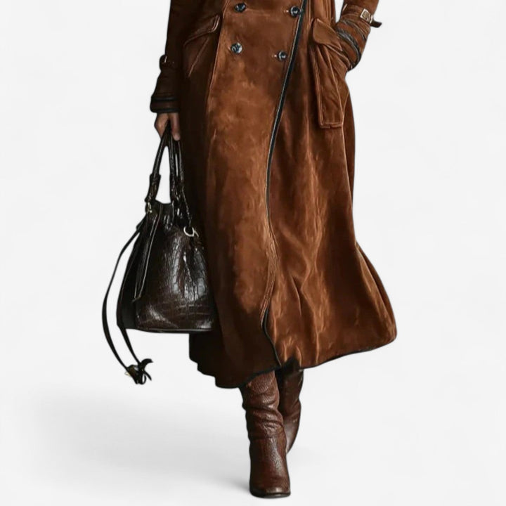 NATHALY™ - Lange Trenchjas met Flatterende Taille en Tijdloze Stijl voor Dag en Stad
