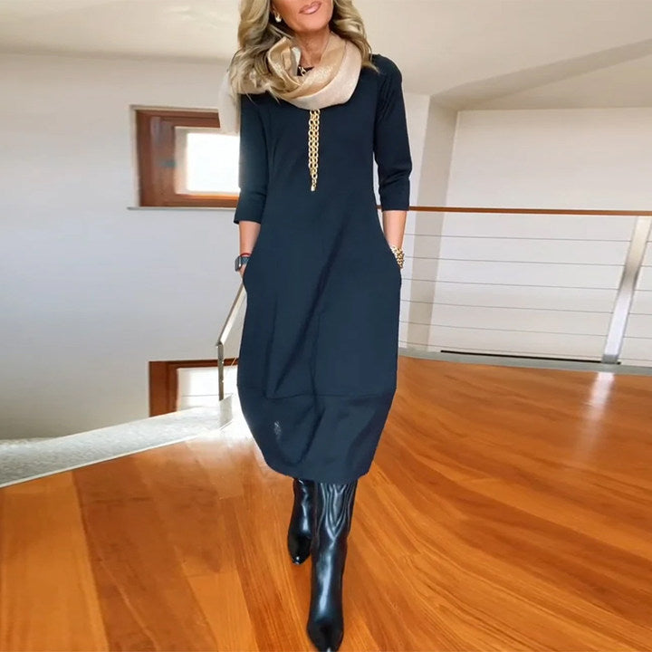 VALENTINA - Elegante Maxi Jurk die het Silhouet Verfijnt en Dagelijks Comfort Biedt