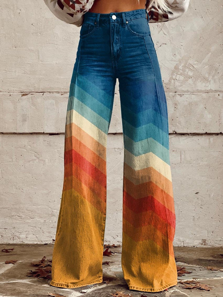 LÉA - Elegante en Moderne Retro Zigzag Broek