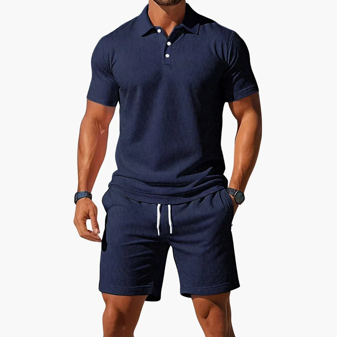 Azur - Ademend Textuur Polo Set