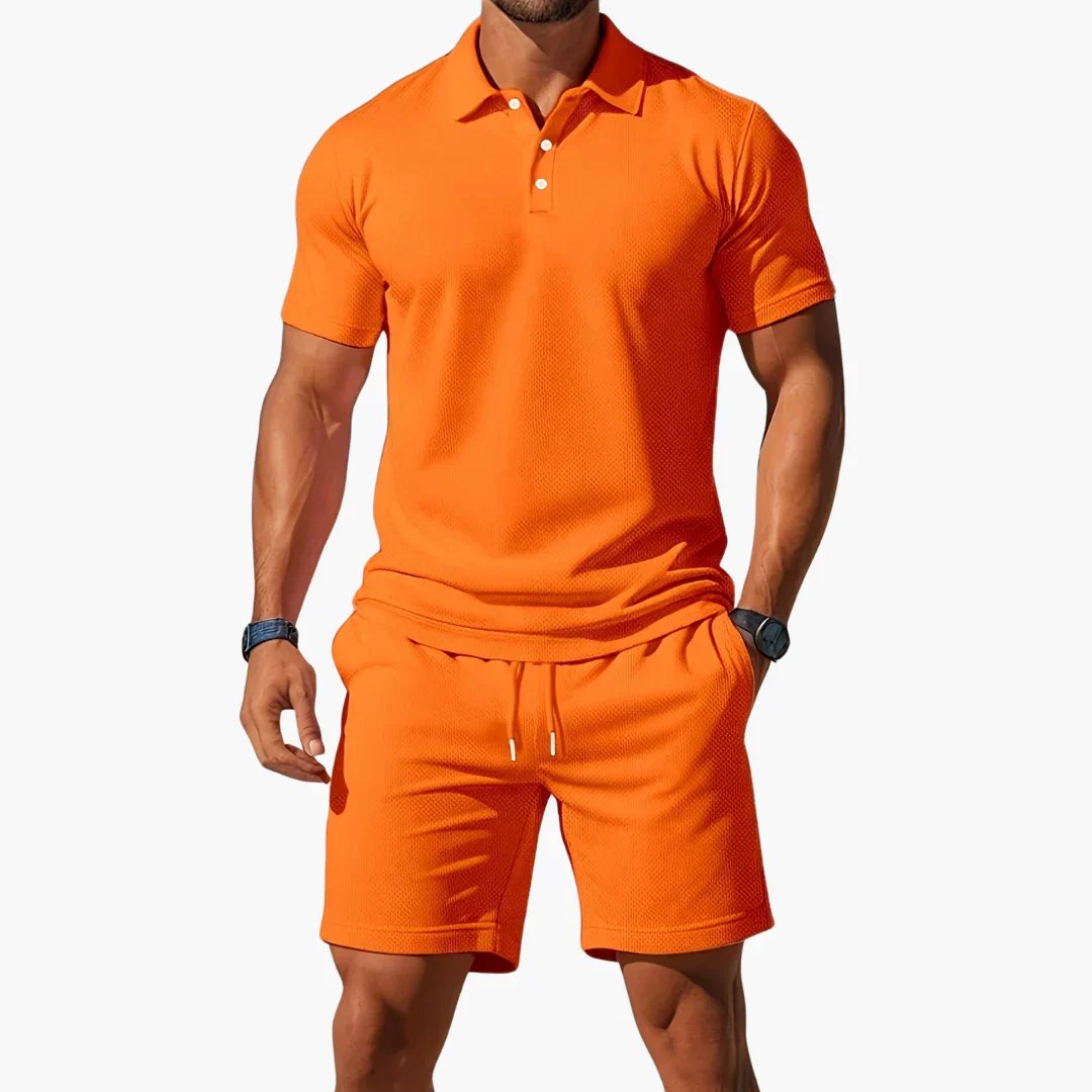 Azur - Ademend Textuur Polo Set