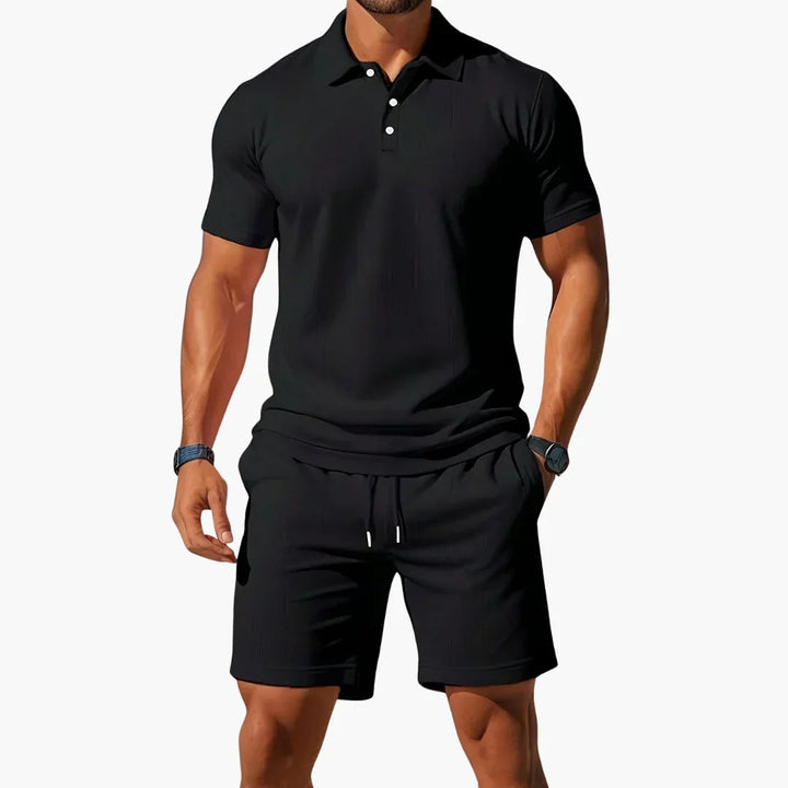 Azur - Ademend Textuur Polo Set