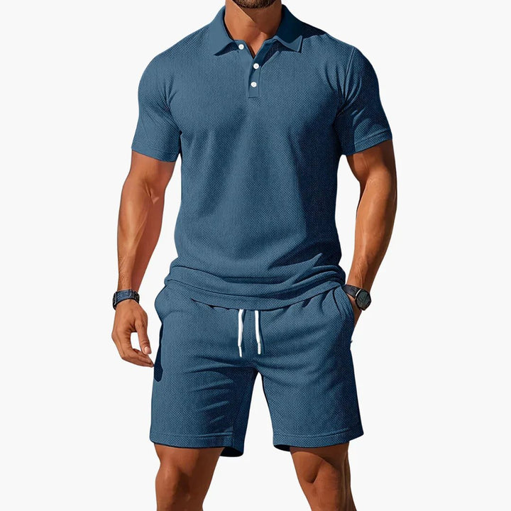 Azur - Ademend Textuur Polo Set